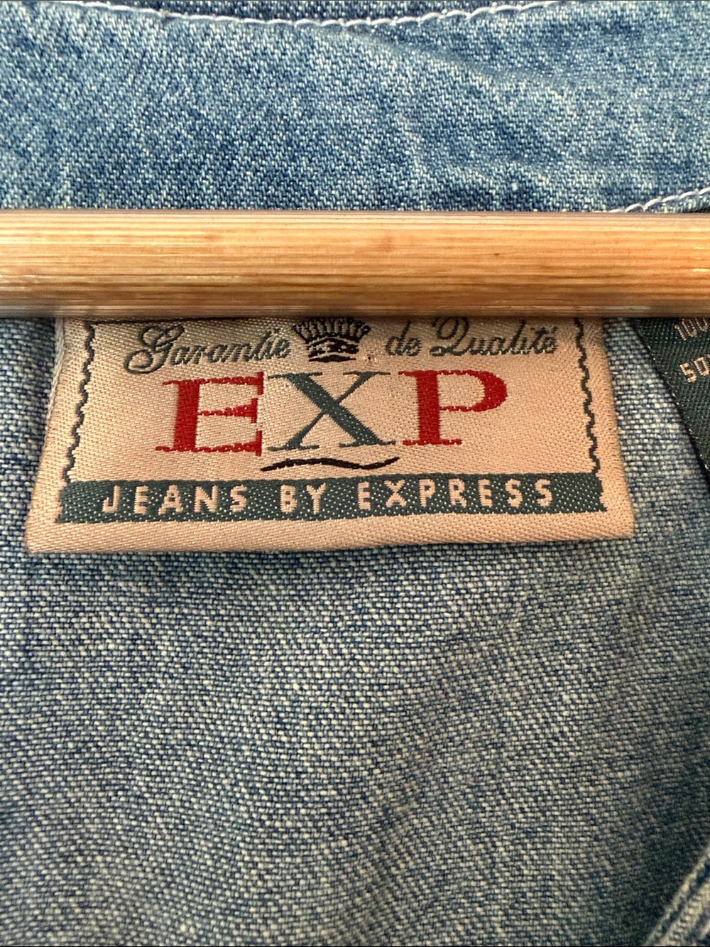 Vintage Express Denim Bodice Maxi Dress Tie Back Small/Med - Picture 2 of 7